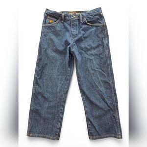 Wrangler FR Flame Resistant Relaxed Fit Jeans Men 34x25 Workwear Utility Denim